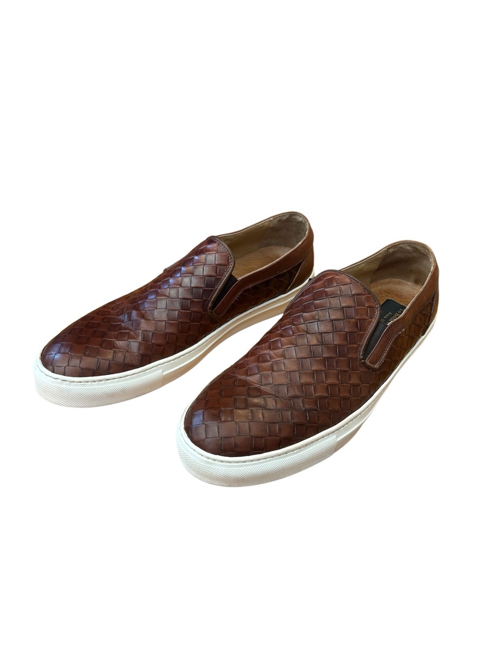 To Boot New York Brown woven Leather Low-Top slip on shoes